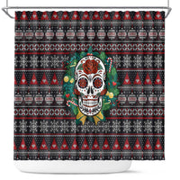 Skull Christmas Shower Curtain Xmas Holiday Patterns - Wonder Print Shop