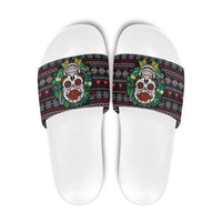 Skull Christmas Slide Sandals Xmas Holiday Patterns - Wonder Print Shop