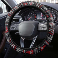 Skull Christmas Steering Wheel Cover Xmas Holiday Patterns - Wonder Print Shop