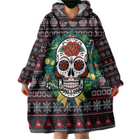 Skull Christmas Wearable Blanket Hoodie Xmas Holiday Patterns - Wonder Print Shop