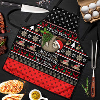 Sloth All I Want For Christmas Apron Xmas Holiday Patterns - Wonder Print Shop