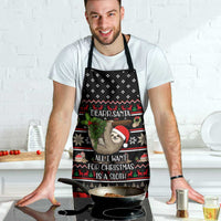 Sloth All I Want For Christmas Apron Xmas Holiday Patterns - Wonder Print Shop
