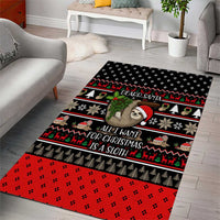 Sloth All I Want For Christmas Area Rug Xmas Holiday Patterns - Wonder Print Shop