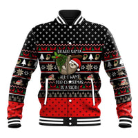 Sloth All I Want For Christmas Baseball Jacket Xmas Holiday Patterns - Wonder Print Shop