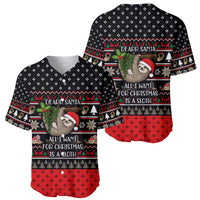 Sloth All I Want For Christmas Baseball Jersey Xmas Holiday Patterns - Wonder Print Shop