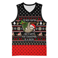 Sloth All I Want For Christmas Basketball Jersey Xmas Holiday Patterns - Wonder Print Shop