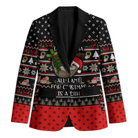 Sloth All I Want For Christmas Blazer Xmas Holiday Patterns - Wonder Print Shop