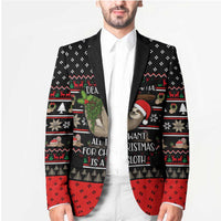 Sloth All I Want For Christmas Blazer Xmas Holiday Patterns - Wonder Print Shop