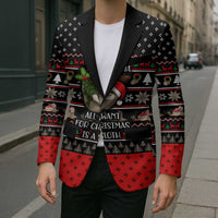 Sloth All I Want For Christmas Blazer Xmas Holiday Patterns - Wonder Print Shop