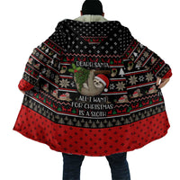 Sloth All I Want For Christmas Cloak Xmas Holiday Patterns - Wonder Print Shop