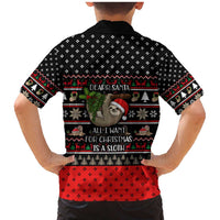 Sloth All I Want For Christmas Family Matching Mermaid Dress and Hawaiian Shirt Xmas Holiday Patterns - Wonder Print Shop