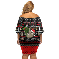 Sloth All I Want For Christmas Family Matching Off Shoulder Short Dress and Hawaiian Shirt Xmas Holiday Patterns - Wonder Print Shop
