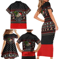 Sloth All I Want For Christmas Family Matching Short Sleeve Bodycon Dress and Hawaiian Shirt Xmas Holiday Patterns - Wonder Print Shop