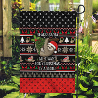 Sloth All I Want For Christmas Garden Flag Xmas Holiday Patterns - Wonder Print Shop