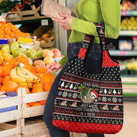 Sloth All I Want For Christmas Grocery Bag Xmas Holiday Patterns - Wonder Print Shop