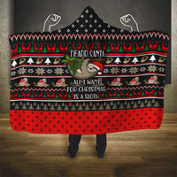 Sloth All I Want For Christmas Hooded Blanket Xmas Holiday Patterns - Wonder Print Shop