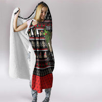 Sloth All I Want For Christmas Hooded Blanket Xmas Holiday Patterns - Wonder Print Shop
