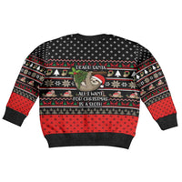 Sloth All I Want For Christmas Kid Ugly Christmas Sweater Xmas Holiday Patterns - Wonder Print Shop