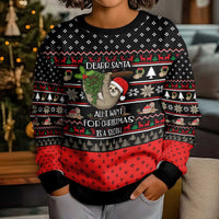 Sloth All I Want For Christmas Kid Ugly Christmas Sweater Xmas Holiday Patterns - Wonder Print Shop