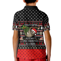 Sloth All I Want For Christmas Kid Polo Shirt Xmas Holiday Patterns - Wonder Print Shop