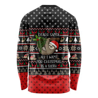 Sloth All I Want For Christmas Long Sleeve Shirt Xmas Holiday Patterns - Wonder Print Shop