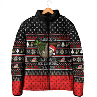 Sloth All I Want For Christmas Padded Jacket Xmas Holiday Patterns - Wonder Print Shop