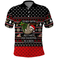 Sloth All I Want For Christmas Polo Shirt Xmas Holiday Patterns - Wonder Print Shop