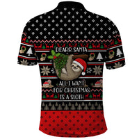 Sloth All I Want For Christmas Polo Shirt Xmas Holiday Patterns - Wonder Print Shop