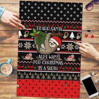 Sloth All I Want For Christmas Puzzle Xmas Holiday Patterns - Wonder Print Shop