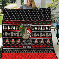 Sloth All I Want For Christmas Quilt Xmas Holiday Patterns - Wonder Print Shop