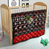 Sloth All I Want For Christmas Quilt Xmas Holiday Patterns - Wonder Print Shop