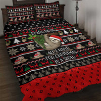 Sloth All I Want For Christmas Quilt Bed Set Xmas Holiday Patterns - Wonder Print Shop