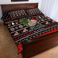 Sloth All I Want For Christmas Quilt Bed Set Xmas Holiday Patterns - Wonder Print Shop