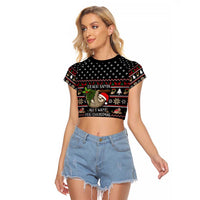 Sloth All I Want For Christmas Raglan Cropped T Shirt Xmas Holiday Patterns - Wonder Print Shop