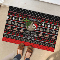 Sloth All I Want For Christmas Rubber Doormat Xmas Holiday Patterns - Wonder Print Shop