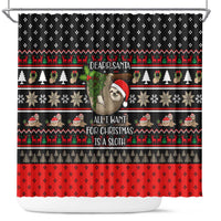 Sloth All I Want For Christmas Shower Curtain Xmas Holiday Patterns - Wonder Print Shop
