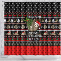 Sloth All I Want For Christmas Shower Curtain Xmas Holiday Patterns - Wonder Print Shop