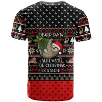 Sloth All I Want For Christmas T Shirt Xmas Holiday Patterns - Wonder Print Shop