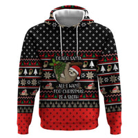 Sloth All I Want For Christmas Zip Hoodie Xmas Holiday Patterns - Wonder Print Shop