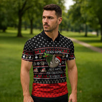 Sloth All I Want For Christmas Zipper Polo Shirt Xmas Holiday Patterns - Wonder Print Shop