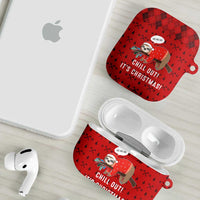 Sloth Chill Out Christmas AirPods Case Xmas Holiday Patterns - Wonder Print Shop