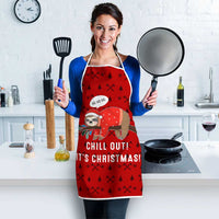 Sloth Chill Out Christmas Apron Xmas Holiday Patterns - Wonder Print Shop