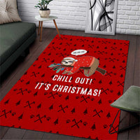 Sloth Chill Out Christmas Area Rug Xmas Holiday Patterns - Wonder Print Shop