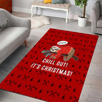 Sloth Chill Out Christmas Area Rug Xmas Holiday Patterns - Wonder Print Shop