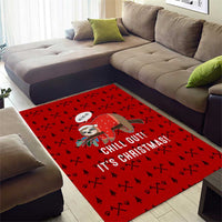 Sloth Chill Out Christmas Area Rug Xmas Holiday Patterns - Wonder Print Shop