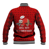Sloth Chill Out Christmas Baseball Jacket Xmas Holiday Patterns - Wonder Print Shop