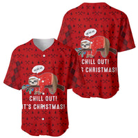 Sloth Chill Out Christmas Baseball Jersey Xmas Holiday Patterns - Wonder Print Shop