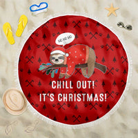 Sloth Chill Out Christmas Beach Blanket Xmas Holiday Patterns - Wonder Print Shop
