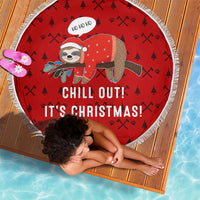 Sloth Chill Out Christmas Beach Blanket Xmas Holiday Patterns - Wonder Print Shop