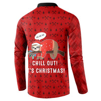 Sloth Chill Out Christmas Button Sweatshirt Xmas Holiday Patterns - Wonder Print Shop